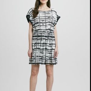 Alice and Olivia Matilda leather trim dress